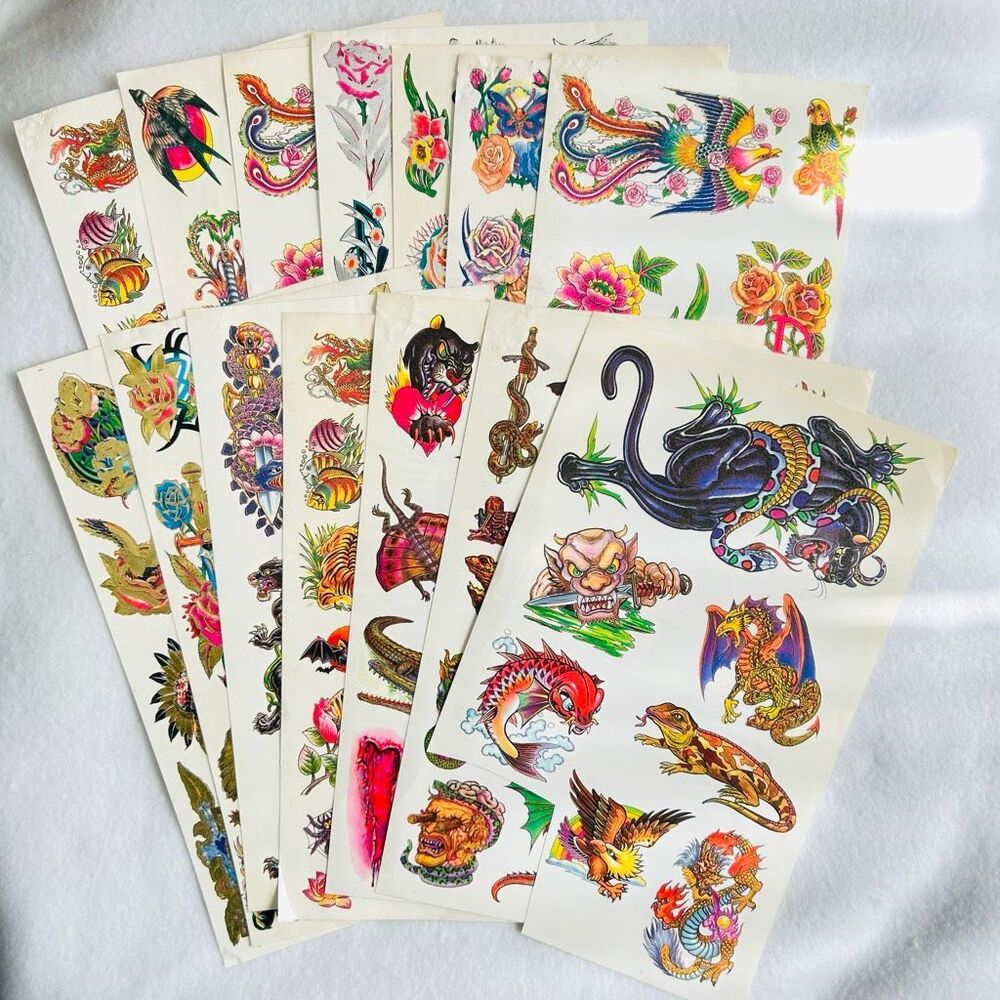 Large Lot 90’s Temporary Tattoos